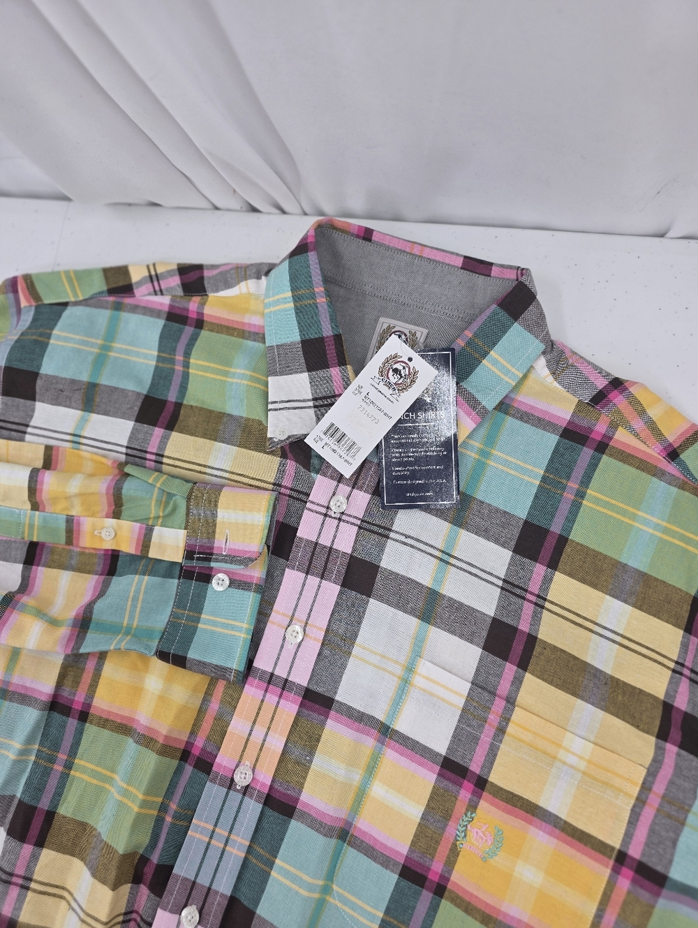 NWT Cinch Classic Fit Long Sleeve Western Shirt Men's Size Large Plaid Flaws.